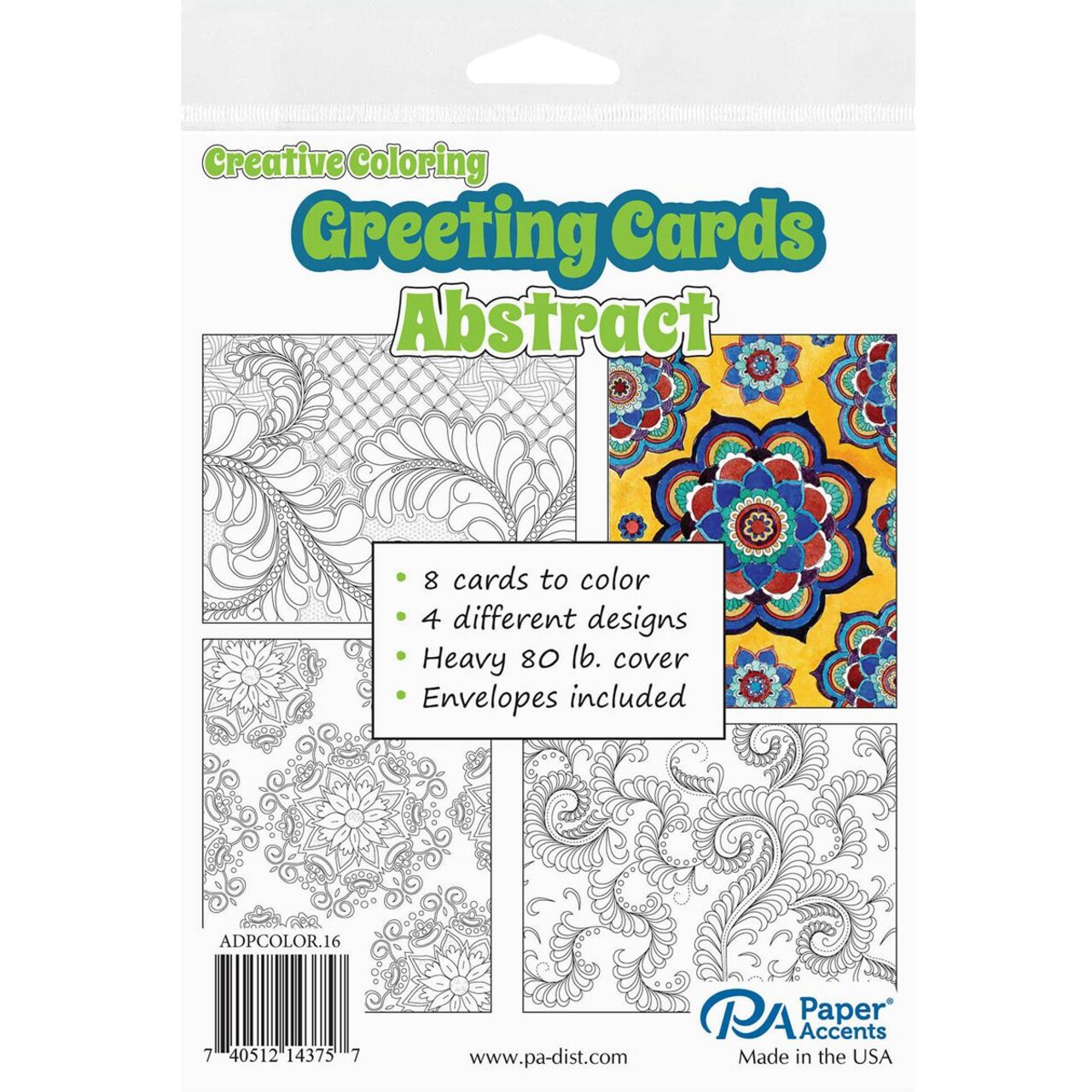 Accent Design Paper Accents Creative Coloring Card & Envelopes, Abstract, 8Pc, 4.25x5.5, Adult Coloring Cards, Cards For Adults, Cards, Greeting Cards To Color